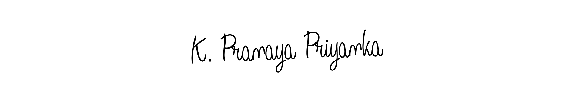 Angelique-Rose-font-FFP is a professional signature style that is perfect for those who want to add a touch of class to their signature. It is also a great choice for those who want to make their signature more unique. Get K. Pranaya Priyanka name to fancy signature for free. K. Pranaya Priyanka signature style 5 images and pictures png