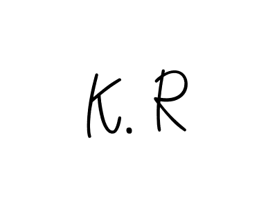 Make a beautiful signature design for name K. R. With this signature (Angelique-Rose-font-FFP) style, you can create a handwritten signature for free. K. R signature style 5 images and pictures png