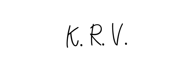 Create a beautiful signature design for name K. R. V.. With this signature (Angelique-Rose-font-FFP) fonts, you can make a handwritten signature for free. K. R. V. signature style 5 images and pictures png