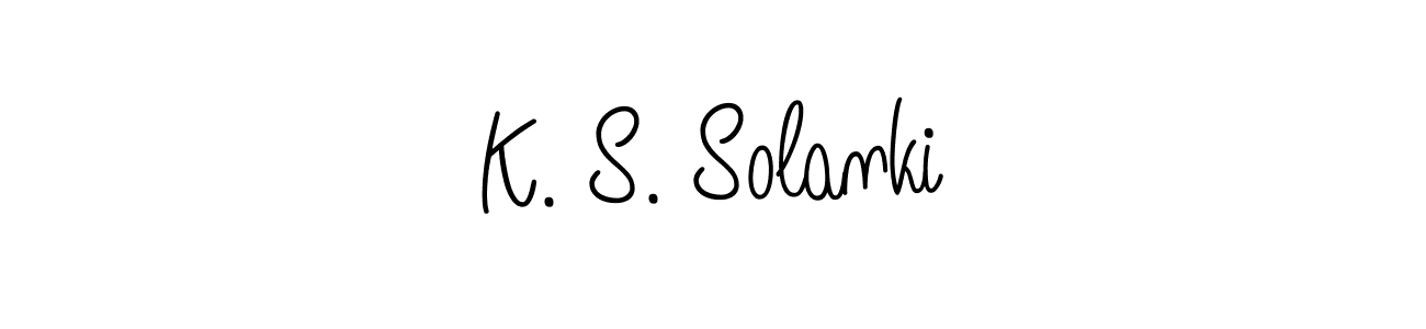 The best way (Angelique-Rose-font-FFP) to make a short signature is to pick only two or three words in your name. The name K. S. Solanki include a total of six letters. For converting this name. K. S. Solanki signature style 5 images and pictures png