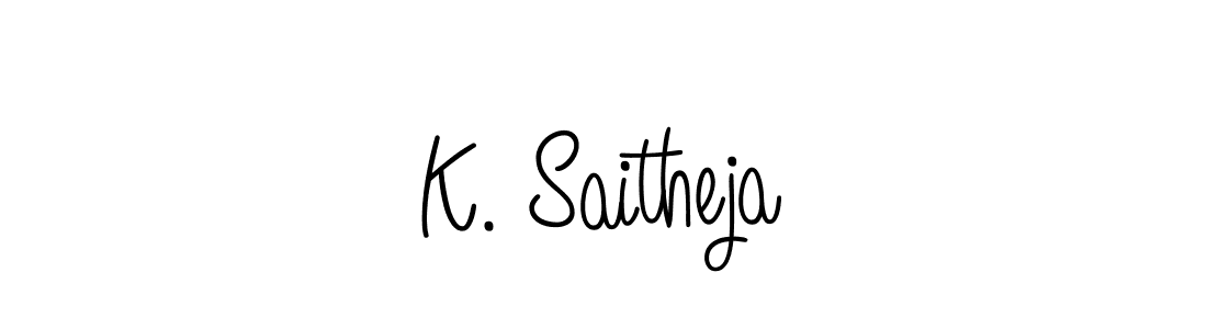K. Saitheja stylish signature style. Best Handwritten Sign (Angelique-Rose-font-FFP) for my name. Handwritten Signature Collection Ideas for my name K. Saitheja. K. Saitheja signature style 5 images and pictures png