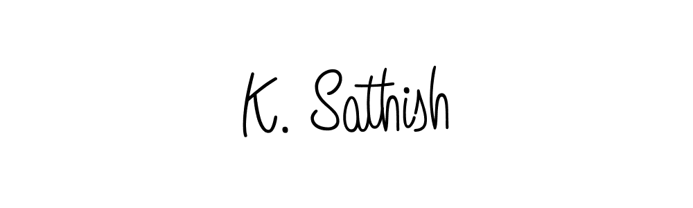 You should practise on your own different ways (Angelique-Rose-font-FFP) to write your name (K. Sathish) in signature. don't let someone else do it for you. K. Sathish signature style 5 images and pictures png