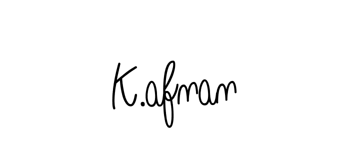 Design your own signature with our free online signature maker. With this signature software, you can create a handwritten (Angelique-Rose-font-FFP) signature for name K.afnan. K.afnan signature style 5 images and pictures png