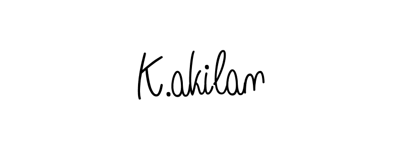 Design your own signature with our free online signature maker. With this signature software, you can create a handwritten (Angelique-Rose-font-FFP) signature for name K.akilan. K.akilan signature style 5 images and pictures png