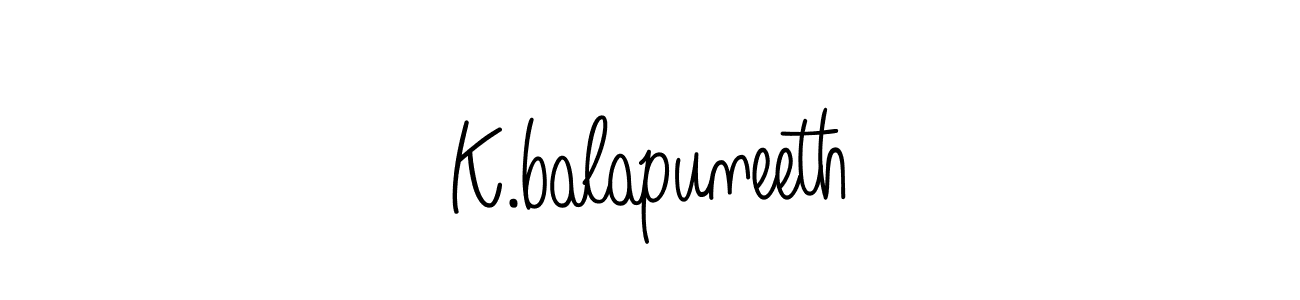 How to make K.balapuneeth name signature. Use Angelique-Rose-font-FFP style for creating short signs online. This is the latest handwritten sign. K.balapuneeth signature style 5 images and pictures png