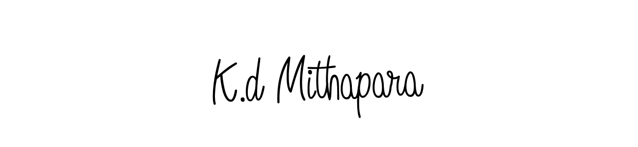 How to make K.d Mithapara name signature. Use Angelique-Rose-font-FFP style for creating short signs online. This is the latest handwritten sign. K.d Mithapara signature style 5 images and pictures png