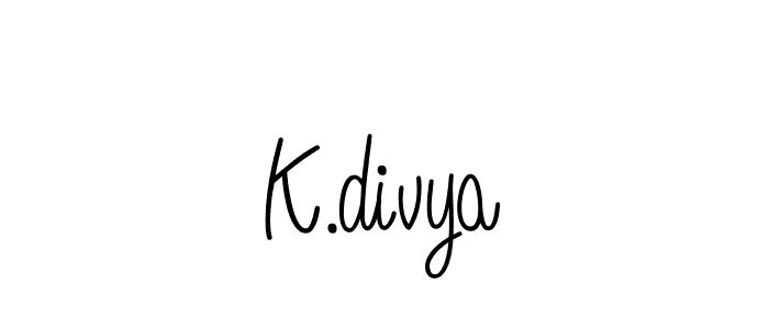 The best way (Angelique-Rose-font-FFP) to make a short signature is to pick only two or three words in your name. The name K.divya include a total of six letters. For converting this name. K.divya signature style 5 images and pictures png