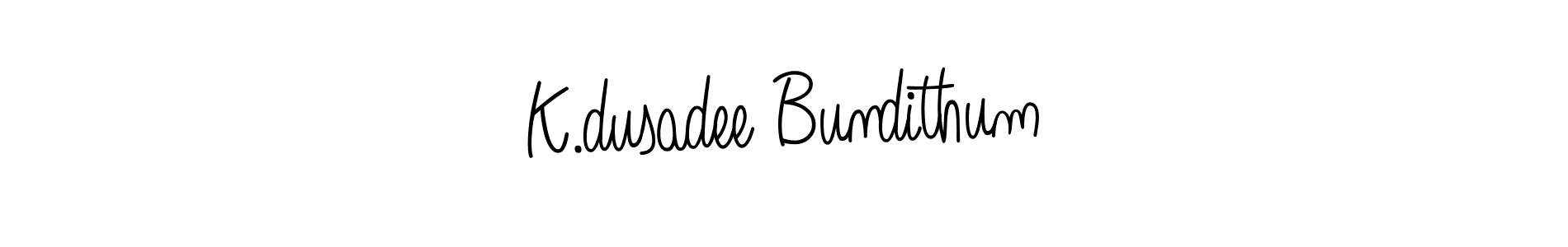 Use a signature maker to create a handwritten signature online. With this signature software, you can design (Angelique-Rose-font-FFP) your own signature for name K.dusadee Bundithum. K.dusadee Bundithum signature style 5 images and pictures png