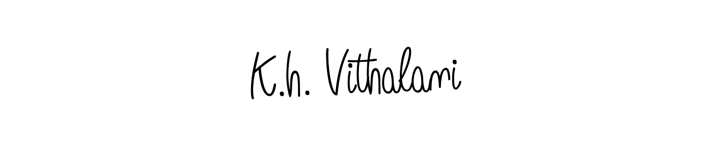 How to make K.h. Vithalani name signature. Use Angelique-Rose-font-FFP style for creating short signs online. This is the latest handwritten sign. K.h. Vithalani signature style 5 images and pictures png