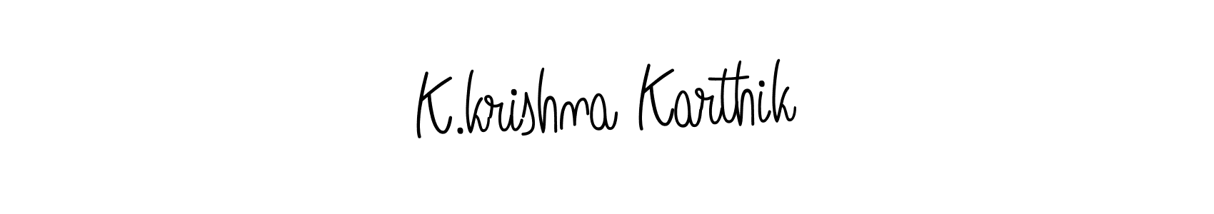 K.krishna Karthik stylish signature style. Best Handwritten Sign (Angelique-Rose-font-FFP) for my name. Handwritten Signature Collection Ideas for my name K.krishna Karthik. K.krishna Karthik signature style 5 images and pictures png