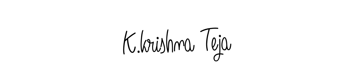 Use a signature maker to create a handwritten signature online. With this signature software, you can design (Angelique-Rose-font-FFP) your own signature for name K.krishna Teja. K.krishna Teja signature style 5 images and pictures png