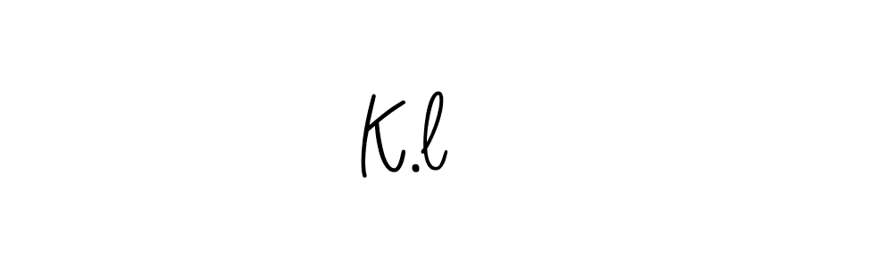 K.l ❤️ stylish signature style. Best Handwritten Sign (Angelique-Rose-font-FFP) for my name. Handwritten Signature Collection Ideas for my name K.l ❤️. K.l ❤️ signature style 5 images and pictures png