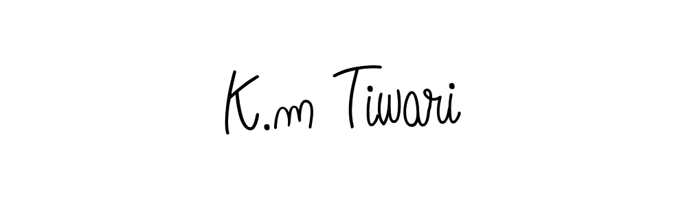 Create a beautiful signature design for name K.m Tiwari. With this signature (Angelique-Rose-font-FFP) fonts, you can make a handwritten signature for free. K.m Tiwari signature style 5 images and pictures png