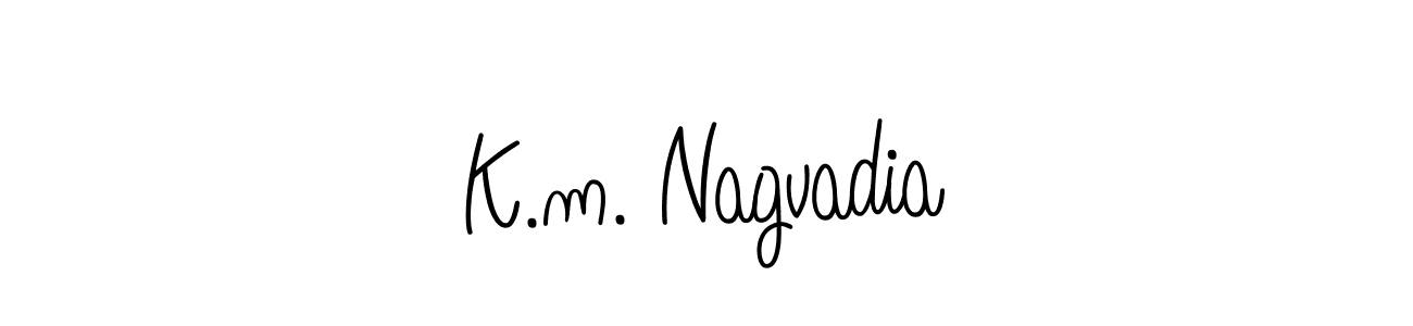 Also You can easily find your signature by using the search form. We will create K.m. Nagvadia name handwritten signature images for you free of cost using Angelique-Rose-font-FFP sign style. K.m. Nagvadia signature style 5 images and pictures png