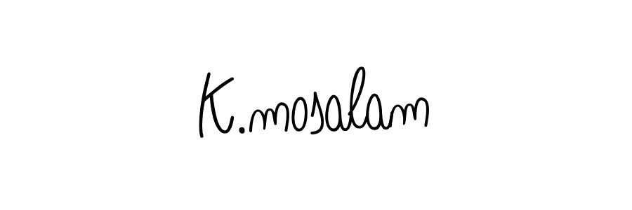 You should practise on your own different ways (Angelique-Rose-font-FFP) to write your name (K.mosalam) in signature. don't let someone else do it for you. K.mosalam signature style 5 images and pictures png