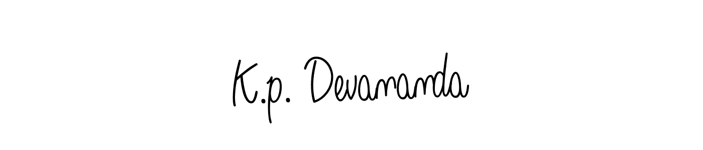 Create a beautiful signature design for name K.p. Devananda. With this signature (Angelique-Rose-font-FFP) fonts, you can make a handwritten signature for free. K.p. Devananda signature style 5 images and pictures png