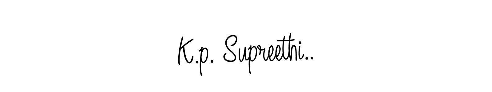 Also we have K.p. Supreethi.. name is the best signature style. Create professional handwritten signature collection using Angelique-Rose-font-FFP autograph style. K.p. Supreethi.. signature style 5 images and pictures png