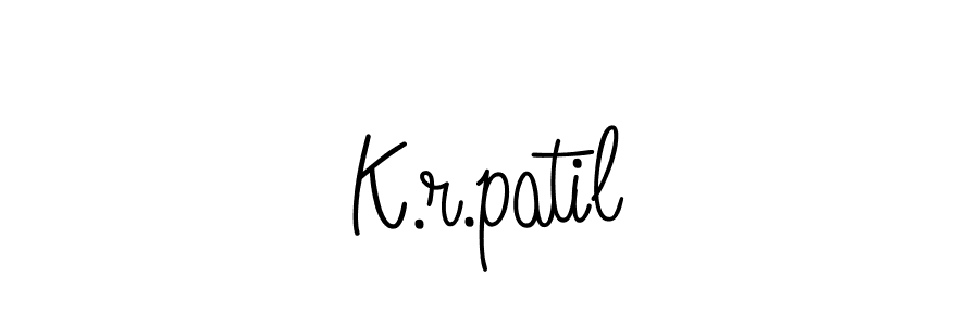 How to make K.r.patil name signature. Use Angelique-Rose-font-FFP style for creating short signs online. This is the latest handwritten sign. K.r.patil signature style 5 images and pictures png