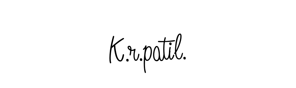 Use a signature maker to create a handwritten signature online. With this signature software, you can design (Angelique-Rose-font-FFP) your own signature for name K.r.patil.. K.r.patil. signature style 5 images and pictures png