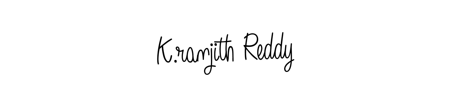 Design your own signature with our free online signature maker. With this signature software, you can create a handwritten (Angelique-Rose-font-FFP) signature for name K.ranjith Reddy. K.ranjith Reddy signature style 5 images and pictures png