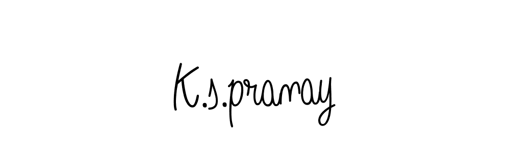 How to make K.s.pranay name signature. Use Angelique-Rose-font-FFP style for creating short signs online. This is the latest handwritten sign. K.s.pranay signature style 5 images and pictures png