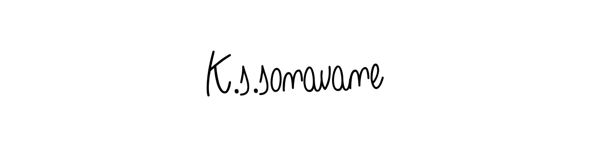 The best way (Angelique-Rose-font-FFP) to make a short signature is to pick only two or three words in your name. The name K.s.sonavane include a total of six letters. For converting this name. K.s.sonavane signature style 5 images and pictures png