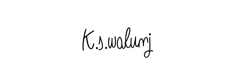 if you are searching for the best signature style for your name K.s.walunj. so please give up your signature search. here we have designed multiple signature styles  using Angelique-Rose-font-FFP. K.s.walunj signature style 5 images and pictures png