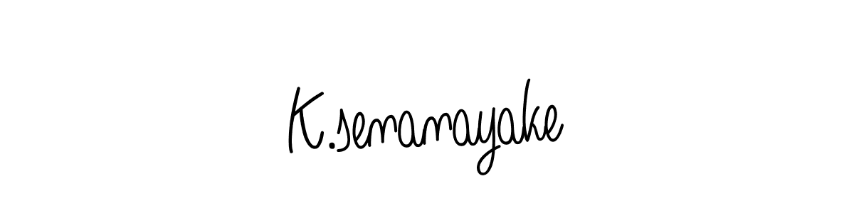 Use a signature maker to create a handwritten signature online. With this signature software, you can design (Angelique-Rose-font-FFP) your own signature for name K.senanayake. K.senanayake signature style 5 images and pictures png