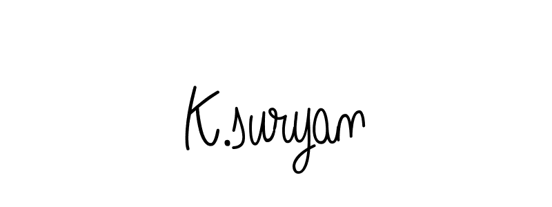if you are searching for the best signature style for your name K.suryan. so please give up your signature search. here we have designed multiple signature styles  using Angelique-Rose-font-FFP. K.suryan signature style 5 images and pictures png