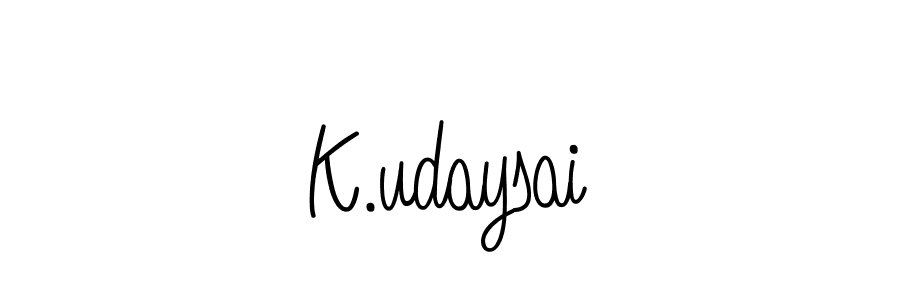 Also we have K.udaysai name is the best signature style. Create professional handwritten signature collection using Angelique-Rose-font-FFP autograph style. K.udaysai signature style 5 images and pictures png