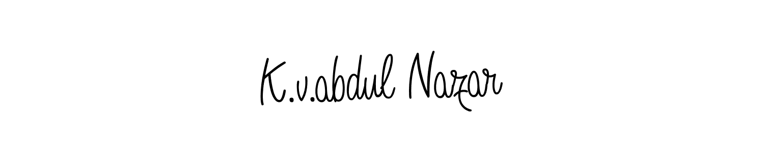 It looks lik you need a new signature style for name K.v.abdul Nazar. Design unique handwritten (Angelique-Rose-font-FFP) signature with our free signature maker in just a few clicks. K.v.abdul Nazar signature style 5 images and pictures png