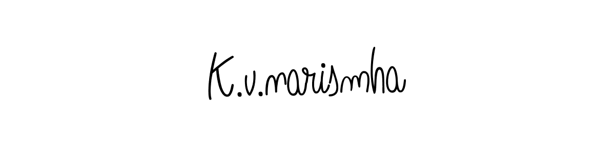 Create a beautiful signature design for name K.v.narismha. With this signature (Angelique-Rose-font-FFP) fonts, you can make a handwritten signature for free. K.v.narismha signature style 5 images and pictures png