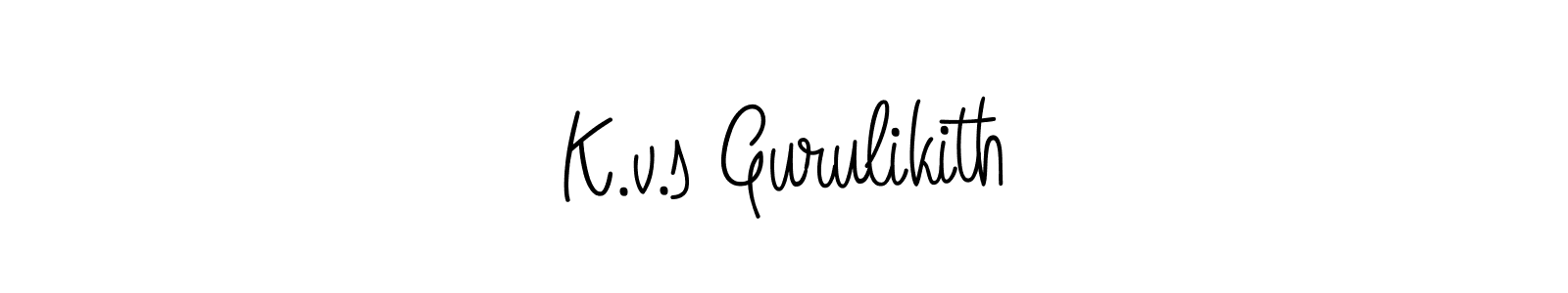 How to make K.v.s Gurulikith signature? Angelique-Rose-font-FFP is a professional autograph style. Create handwritten signature for K.v.s Gurulikith name. K.v.s Gurulikith signature style 5 images and pictures png