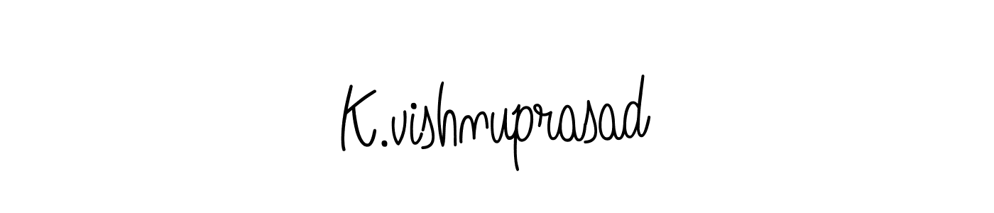 The best way (Angelique-Rose-font-FFP) to make a short signature is to pick only two or three words in your name. The name K.vishnuprasad include a total of six letters. For converting this name. K.vishnuprasad signature style 5 images and pictures png
