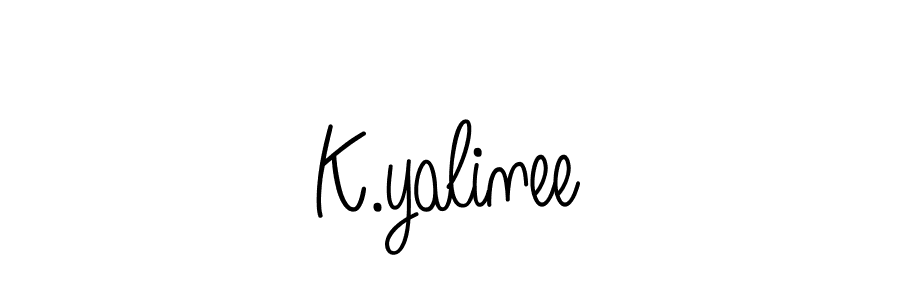 Make a beautiful signature design for name K.yalinee. With this signature (Angelique-Rose-font-FFP) style, you can create a handwritten signature for free. K.yalinee signature style 5 images and pictures png