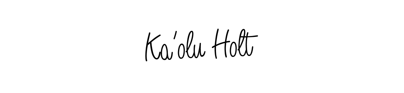 How to Draw Ka’olu Holt signature style? Angelique-Rose-font-FFP is a latest design signature styles for name Ka’olu Holt. Ka’olu Holt signature style 5 images and pictures png