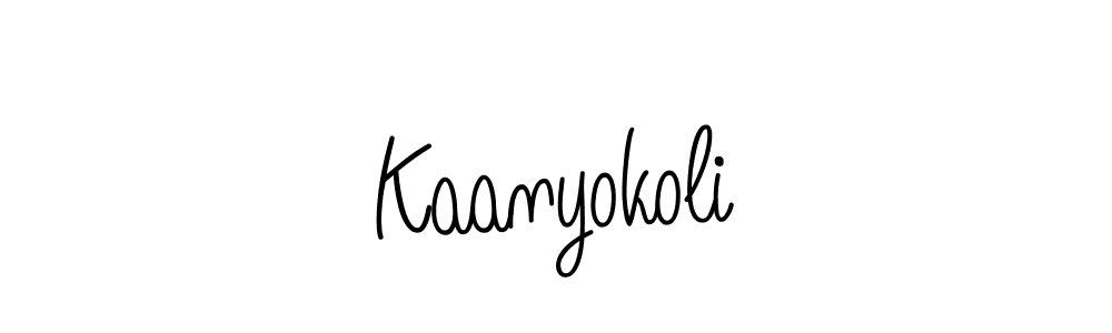 Make a beautiful signature design for name Kaanyokoli. With this signature (Angelique-Rose-font-FFP) style, you can create a handwritten signature for free. Kaanyokoli signature style 5 images and pictures png