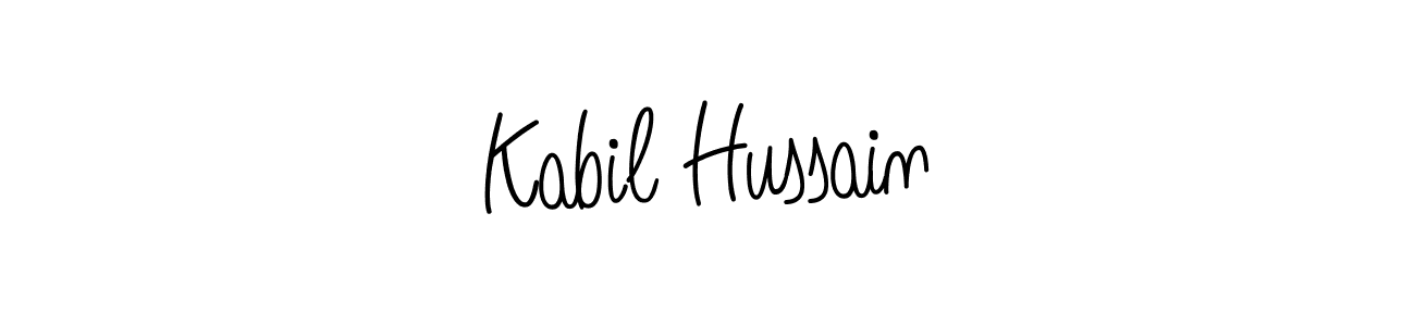 You should practise on your own different ways (Angelique-Rose-font-FFP) to write your name (Kabil Hussain) in signature. don't let someone else do it for you. Kabil Hussain signature style 5 images and pictures png