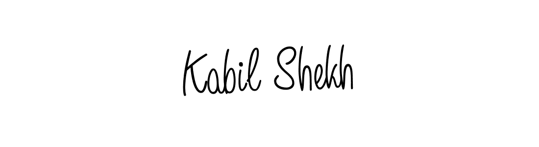 Use a signature maker to create a handwritten signature online. With this signature software, you can design (Angelique-Rose-font-FFP) your own signature for name Kabil Shekh. Kabil Shekh signature style 5 images and pictures png