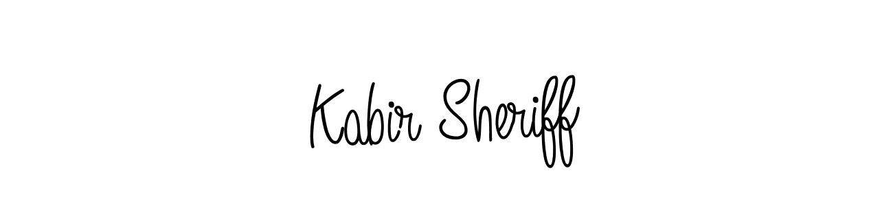 Use a signature maker to create a handwritten signature online. With this signature software, you can design (Angelique-Rose-font-FFP) your own signature for name Kabir Sheriff. Kabir Sheriff signature style 5 images and pictures png