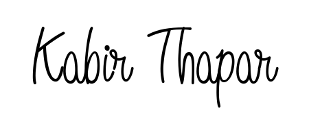 The Angelique-Rose-font-FFP font transforms the name Kabir Thapar into an executive sign with sharp precision and distinguished character. Kabir Thapar signature style 5 images and pictures png