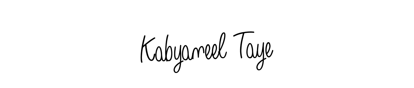 How to make Kabyaneel Taye name signature. Use Angelique-Rose-font-FFP style for creating short signs online. This is the latest handwritten sign. Kabyaneel Taye signature style 5 images and pictures png