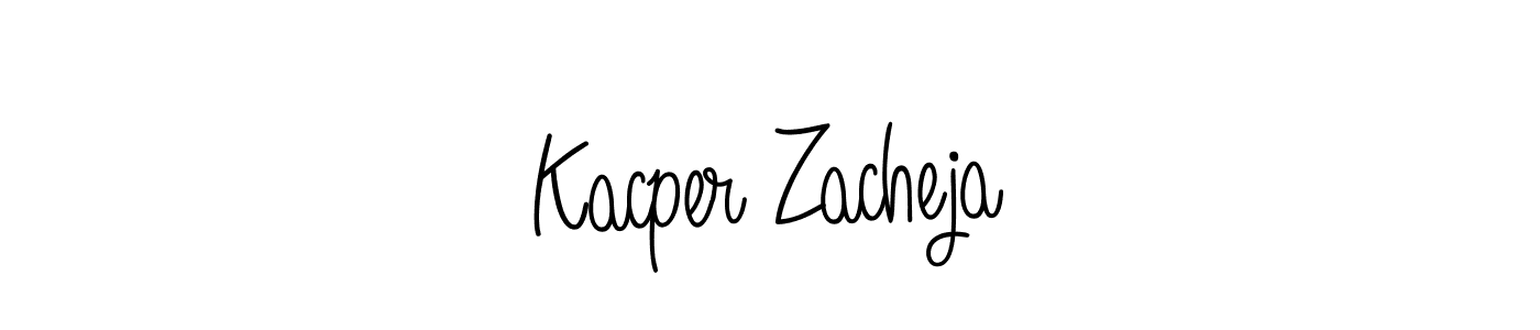 Check out images of Autograph of Kacper Zacheja name. Actor Kacper Zacheja Signature Style. Angelique-Rose-font-FFP is a professional sign style online. Kacper Zacheja signature style 5 images and pictures png