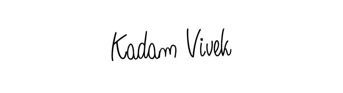 The best way (Angelique-Rose-font-FFP) to make a short signature is to pick only two or three words in your name. The name Kadam Vivek include a total of six letters. For converting this name. Kadam Vivek signature style 5 images and pictures png