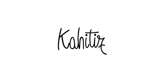 Use a signature maker to create a handwritten signature online. With this signature software, you can design (Angelique-Rose-font-FFP) your own signature for name Kahitiz. Kahitiz signature style 5 images and pictures png