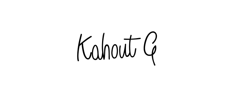 Use a signature maker to create a handwritten signature online. With this signature software, you can design (Angelique-Rose-font-FFP) your own signature for name Kahout G. Kahout G signature style 5 images and pictures png