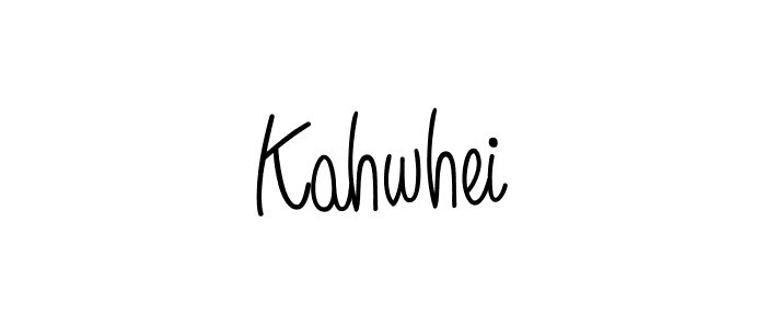 Make a beautiful signature design for name Kahwhei. With this signature (Angelique-Rose-font-FFP) style, you can create a handwritten signature for free. Kahwhei signature style 5 images and pictures png