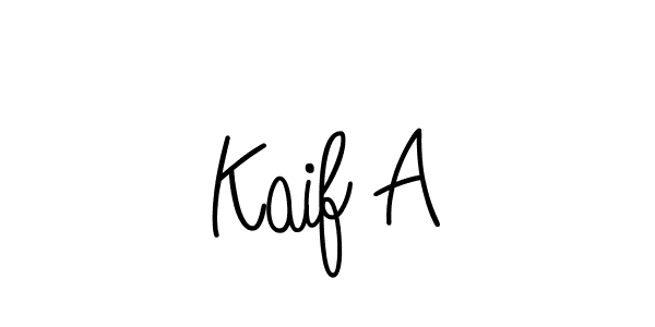 Design your own signature with our free online signature maker. With this signature software, you can create a handwritten (Angelique-Rose-font-FFP) signature for name Kaif A. Kaif A signature style 5 images and pictures png