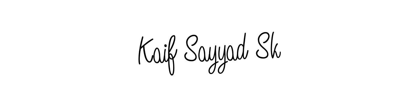 Use a signature maker to create a handwritten signature online. With this signature software, you can design (Angelique-Rose-font-FFP) your own signature for name Kaif Sayyad Sk. Kaif Sayyad Sk signature style 5 images and pictures png