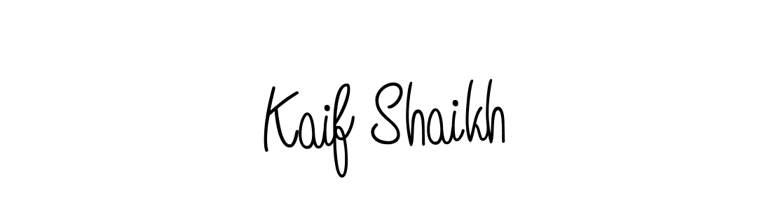 You should practise on your own different ways (Angelique-Rose-font-FFP) to write your name (Kaif Shaikh) in signature. don't let someone else do it for you. Kaif Shaikh signature style 5 images and pictures png